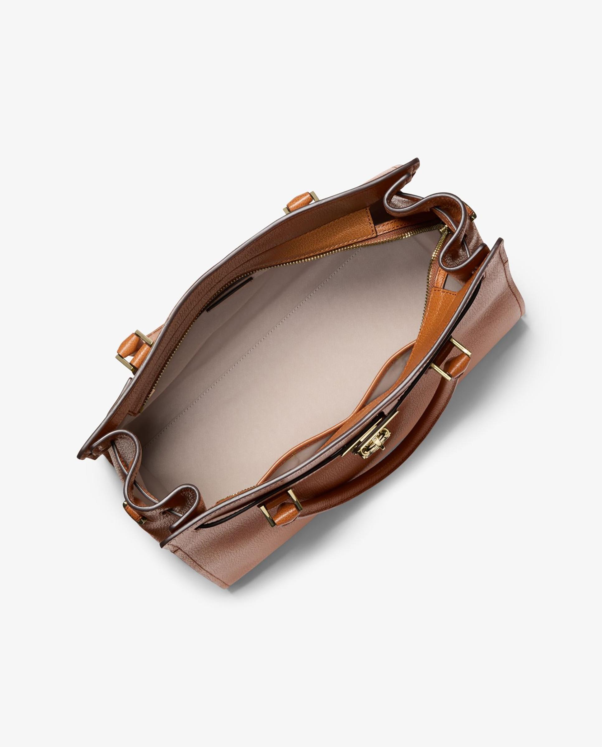Mala a Tiracolo Satchel Hamilton Moderne Grande de Pele Couro-2