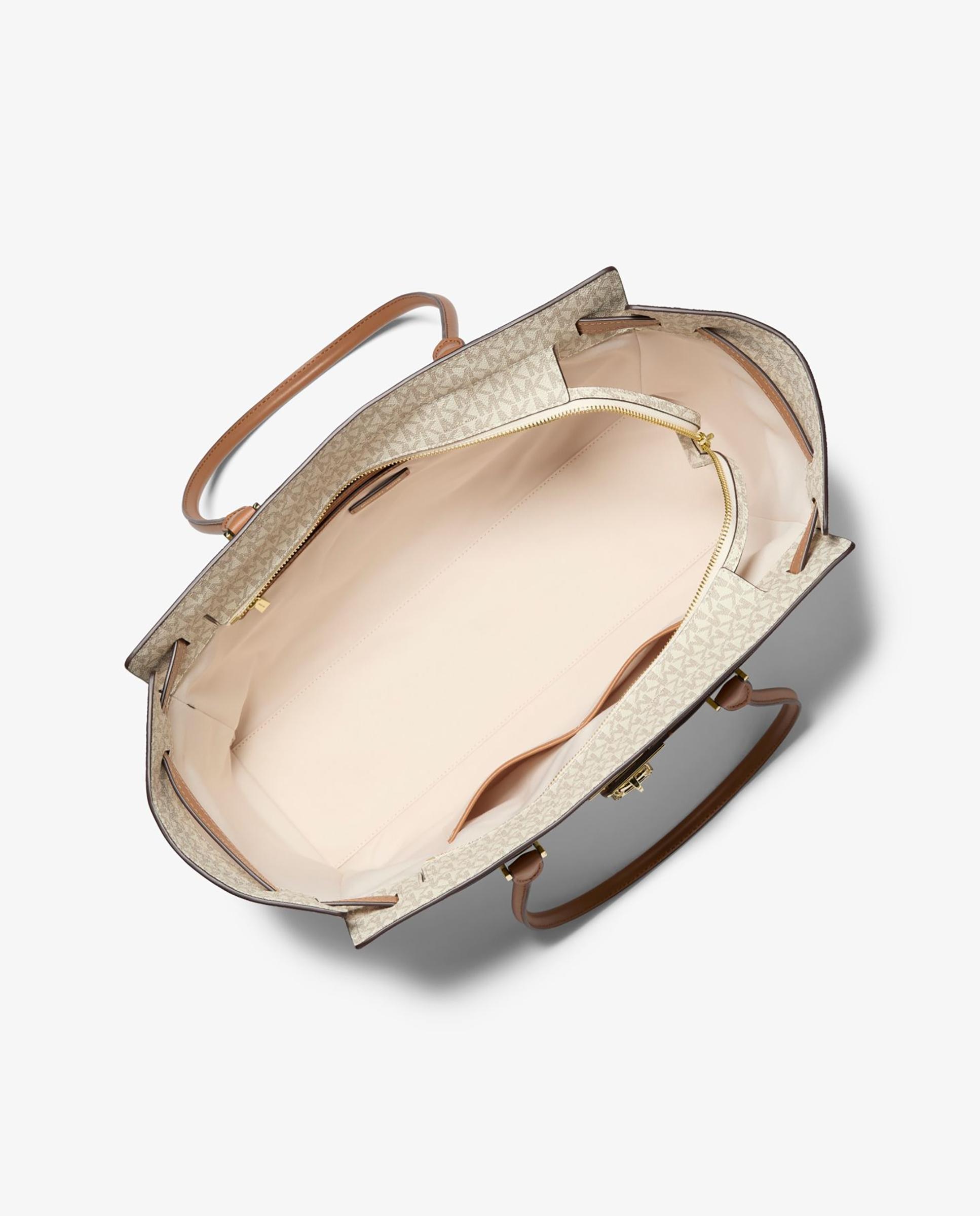 Mala Shopper Tote Hamilton Moderne Grande com Logotipo Creme-2