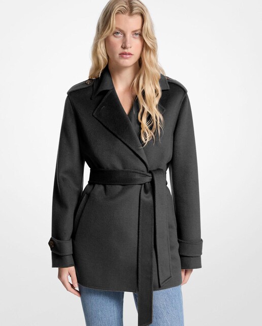 Imagem 0 de Sobretudo de Pano Cruzado de Mescla de Lã com Cinto