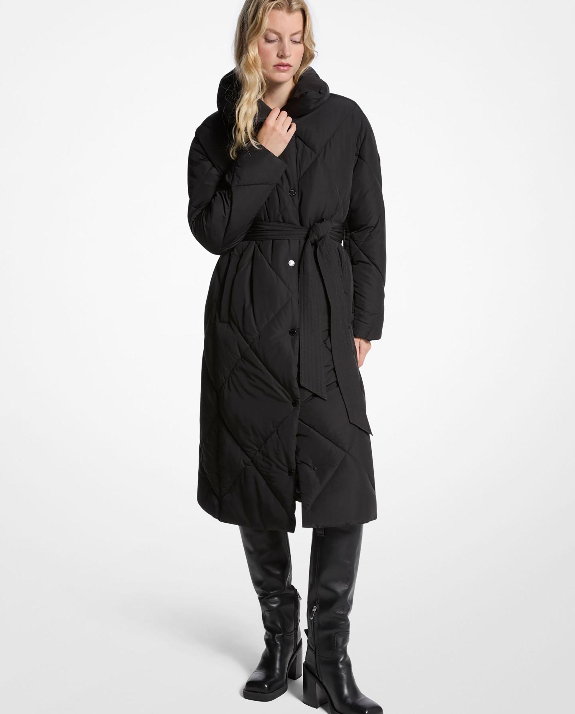 Imagem 0 de Blusão Acolchoado Comprido com Motivo de Losangos