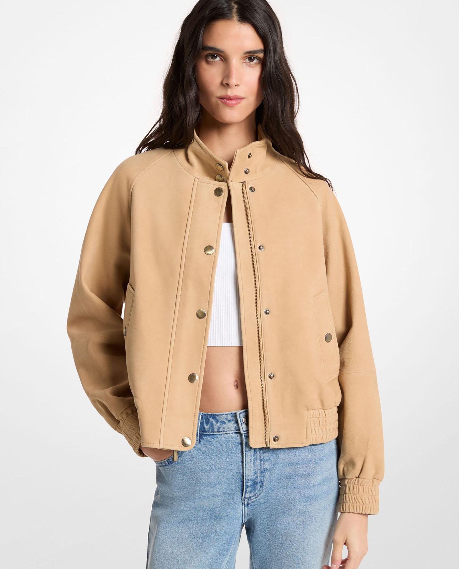 Imagem 0 de Blusão Bomber de Camurça com Fecho Zip