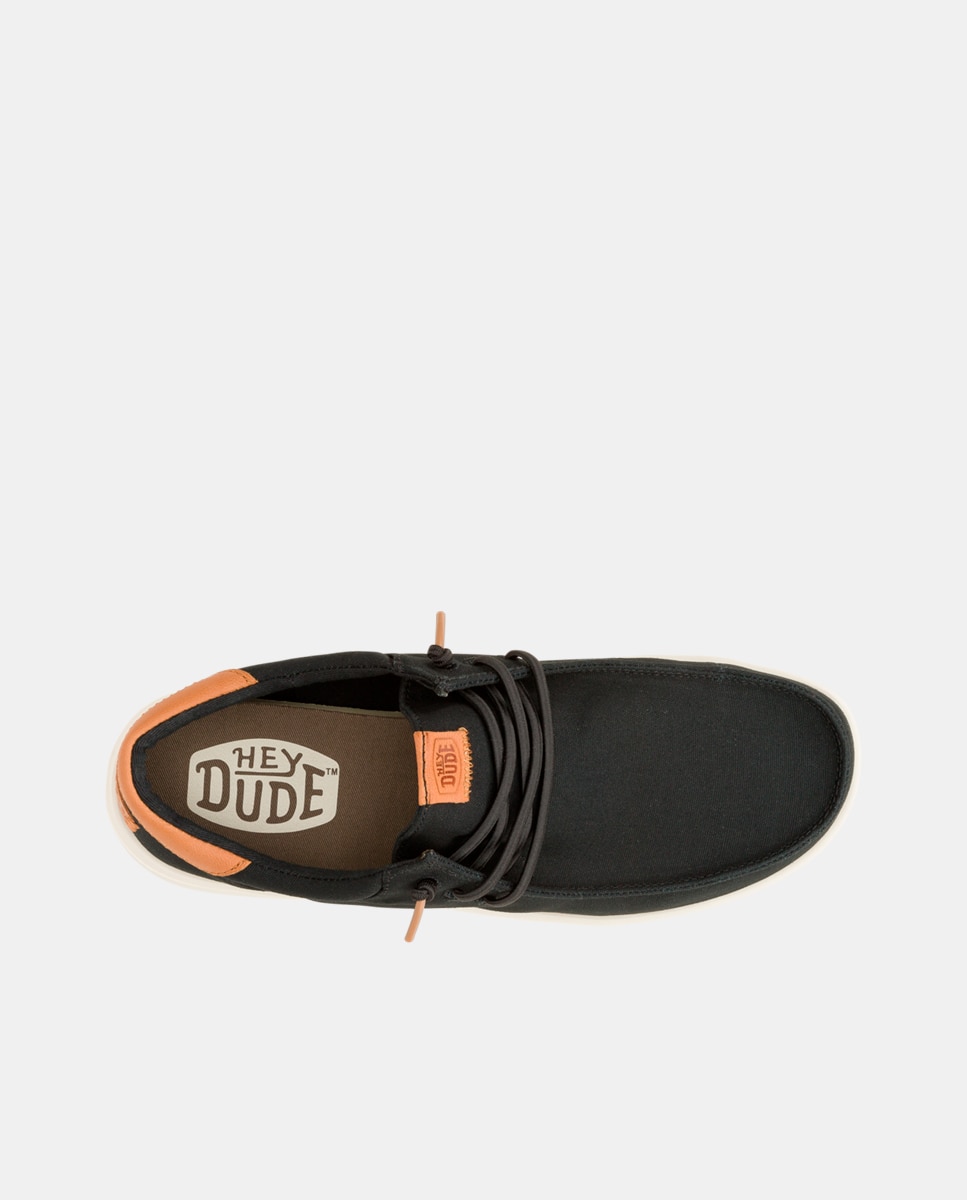 Sapatos de Cordões em Lona e Couro Preto-6