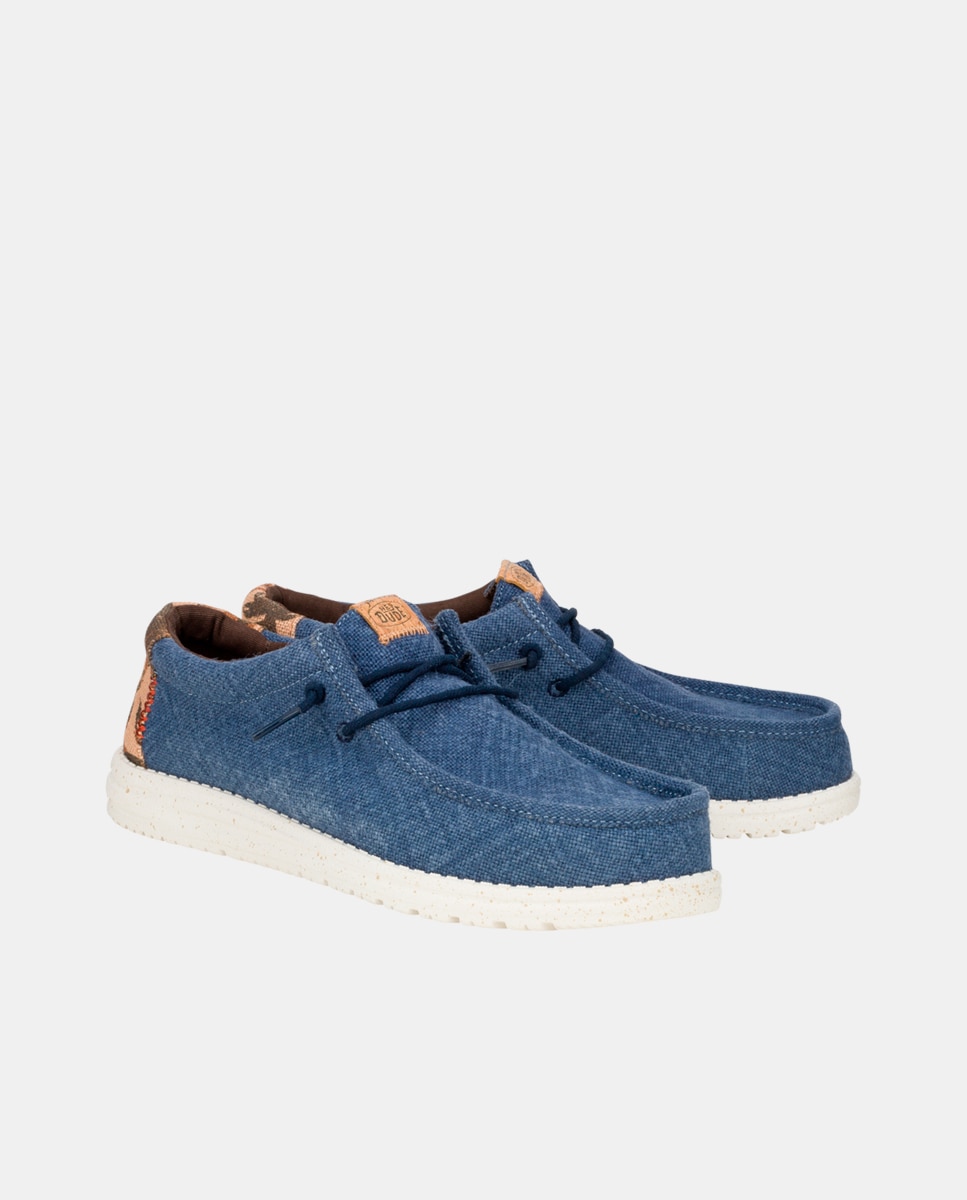 Sapatos de Cordões em Juta com Estampado Azul-2