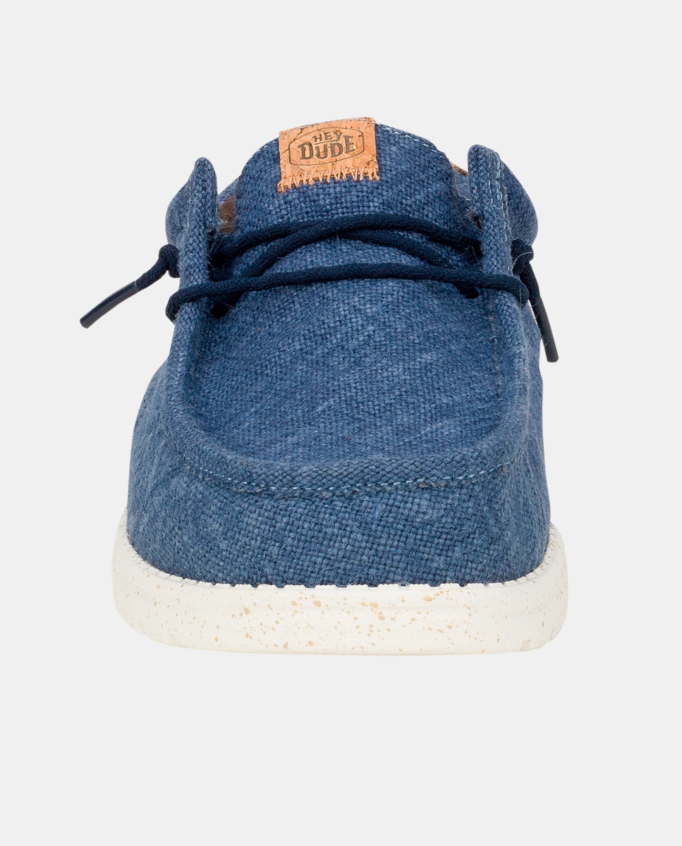 Sapatos de Cordões em Juta com Estampado Azul-4