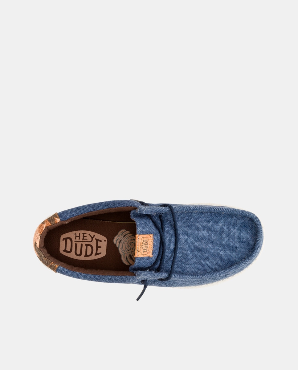 Sapatos de Cordões em Juta com Estampado Azul-6