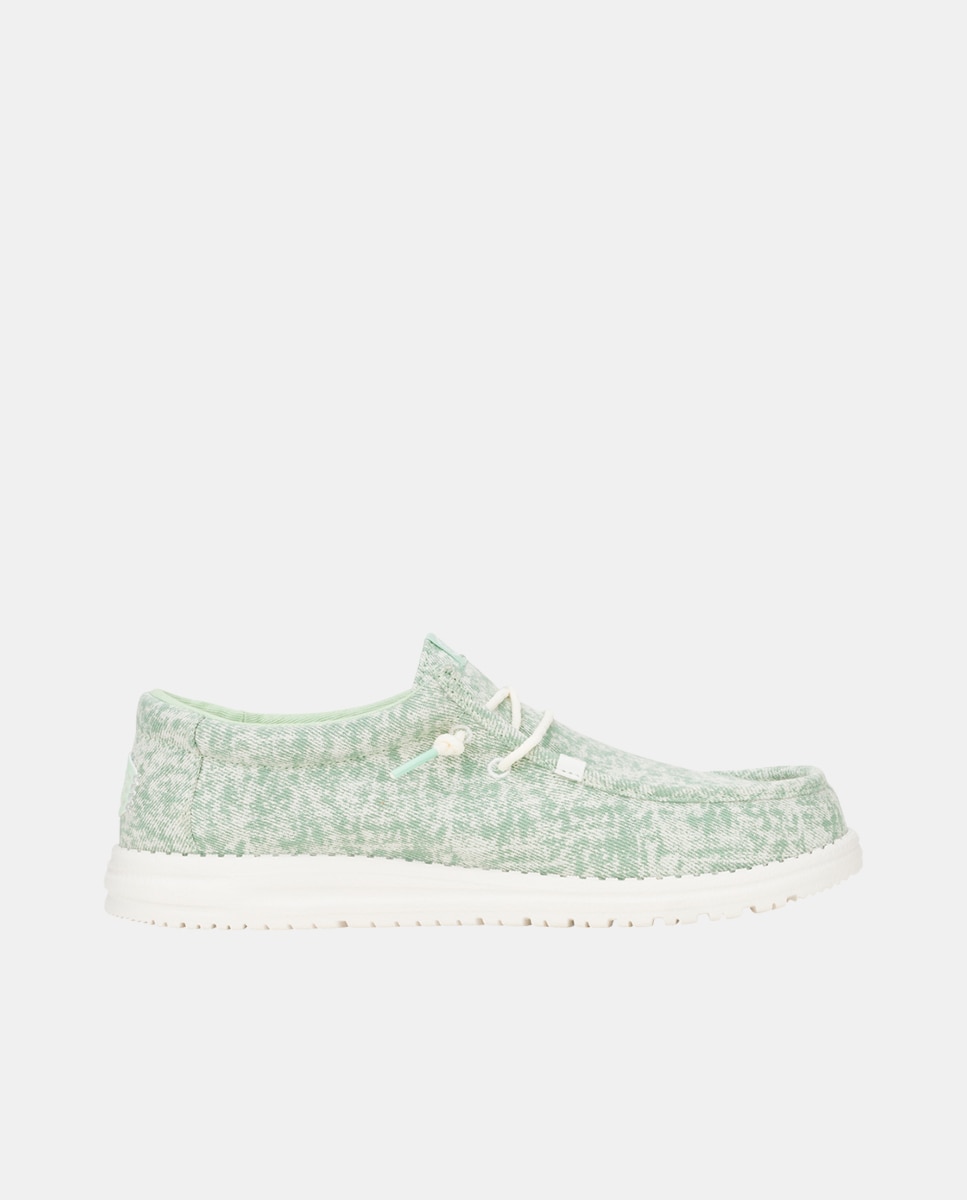Sapatos de Cordões em Algodão Verde-claro-1