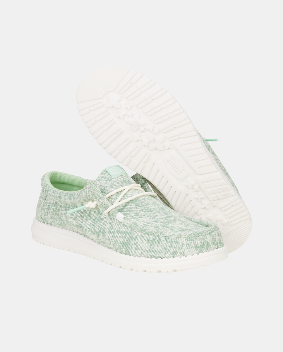 Sapatos de Cordões em Algodão Verde-claro-3