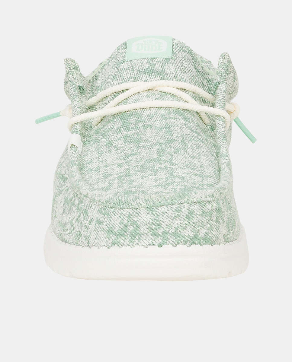 Sapatos de Cordões em Algodão Verde-claro-4