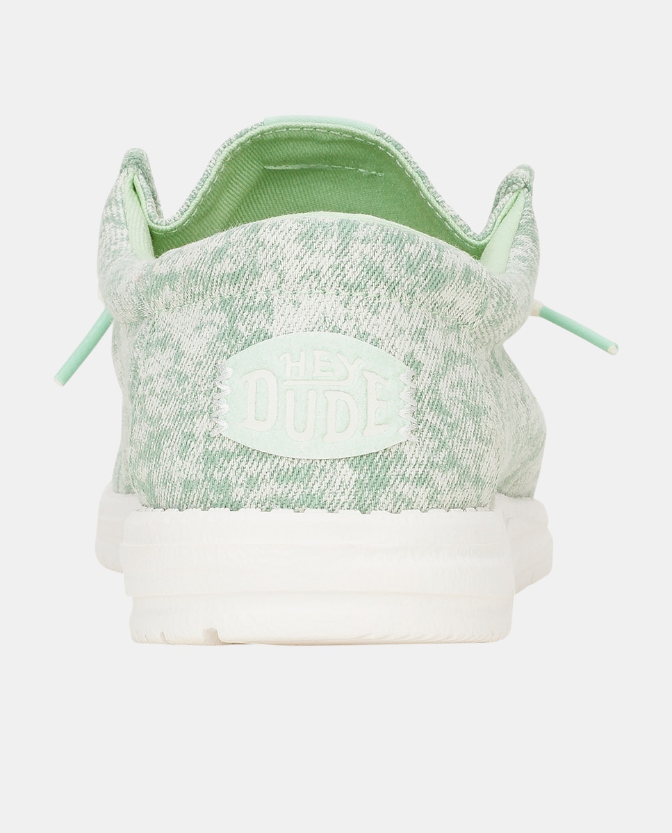 Sapatos de Cordões em Algodão Verde-claro-5