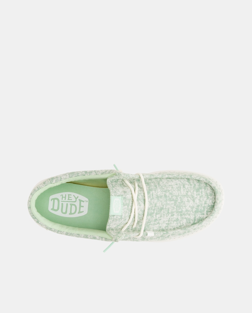 Sapatos de Cordões em Algodão Verde-claro-6