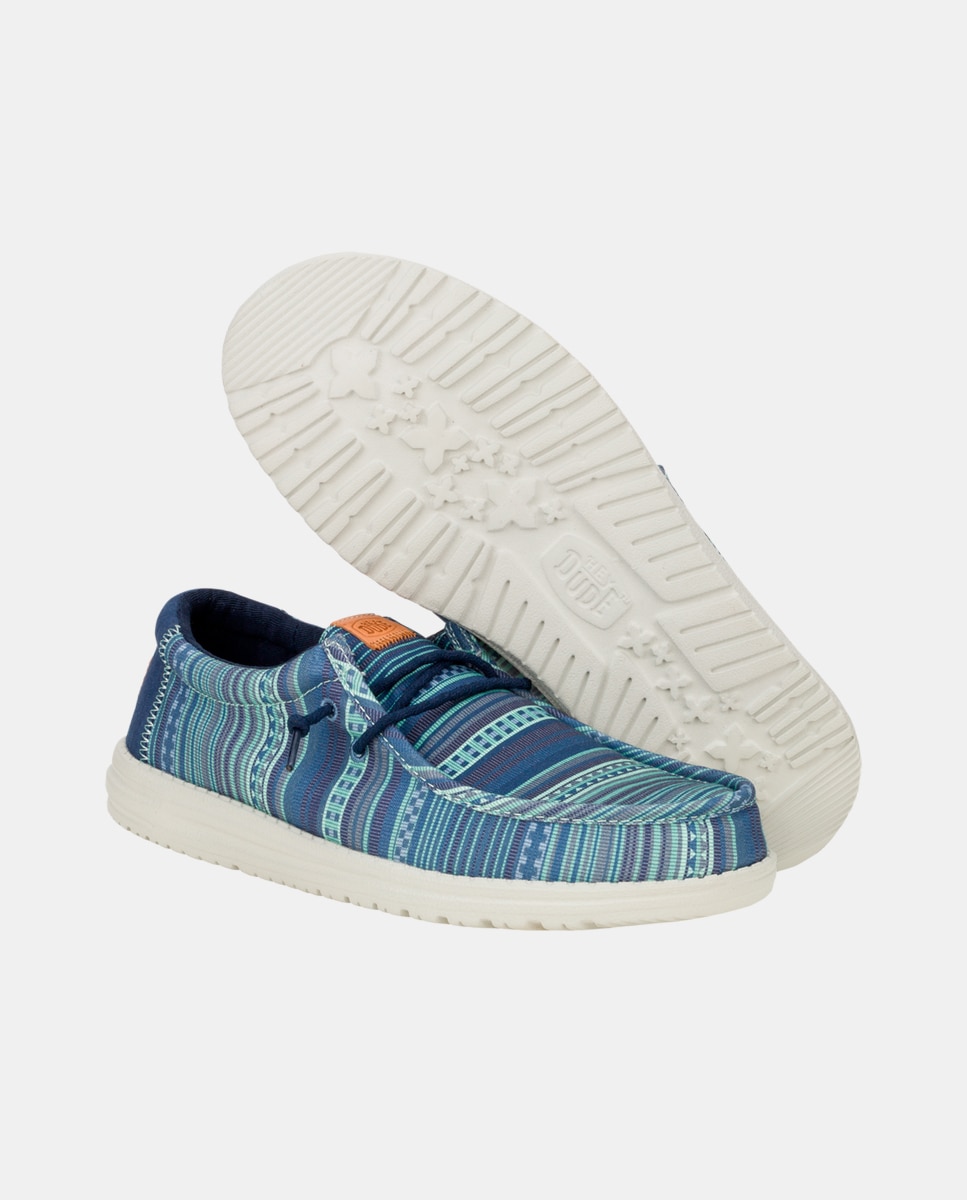 Sapatos de Cordões em Algodão com Estampado Às Riscas Laranja-3