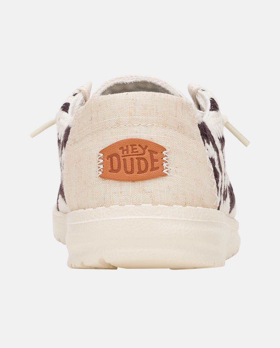 Sapatos de Cordões em Algodão e Croché Branco / Preto-5