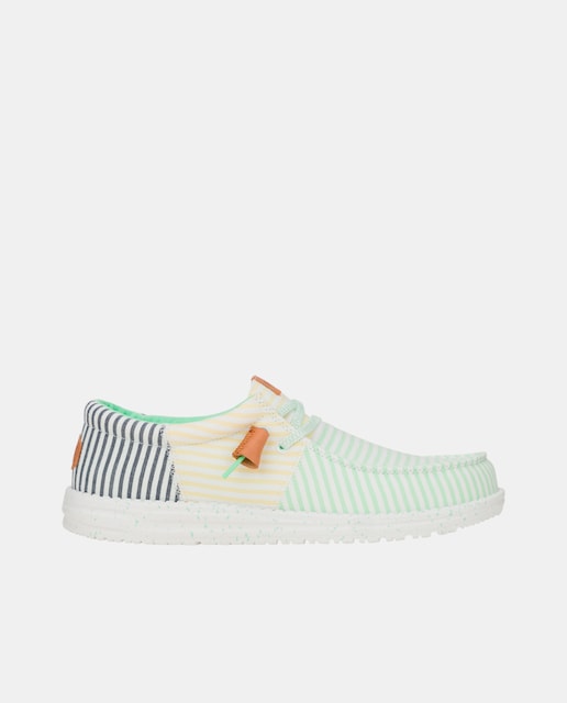 Imagem 0 de Sapatos de Cordões em Algodão e Estampado às Riscas