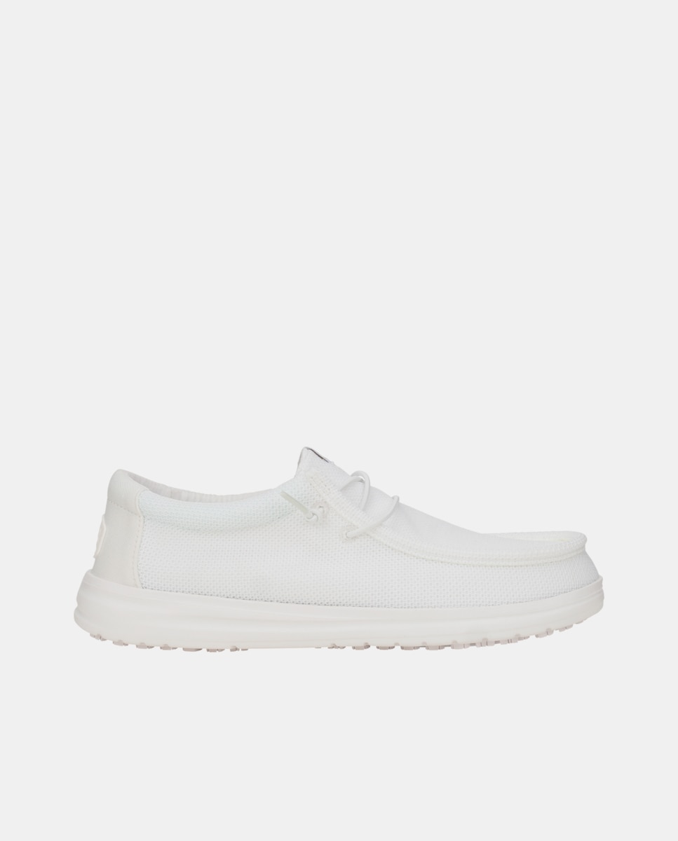 Sapatos de Cordões em Malla Repelente À Água Branco-1