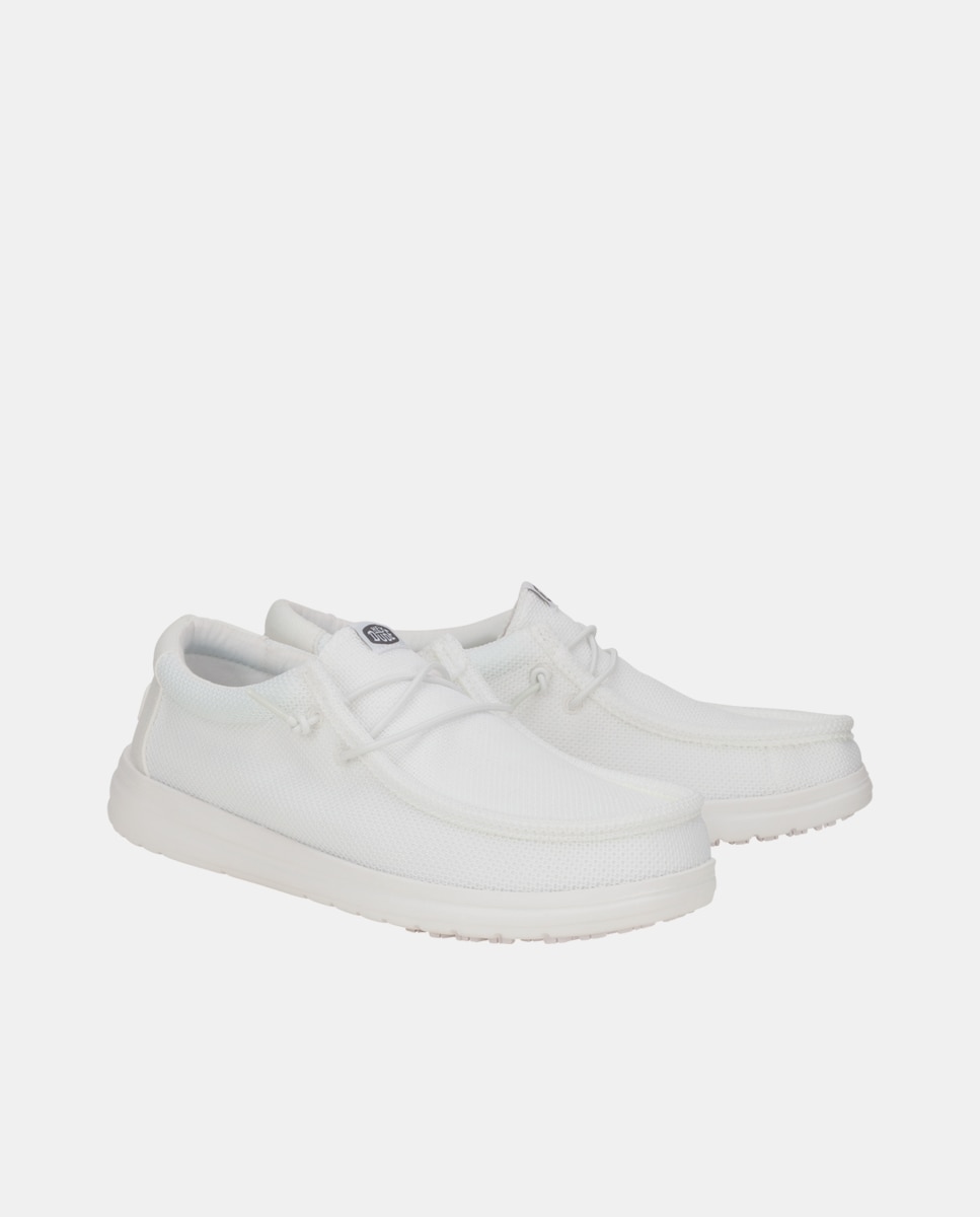 Sapatos de Cordões em Malla Repelente À Água Branco-2