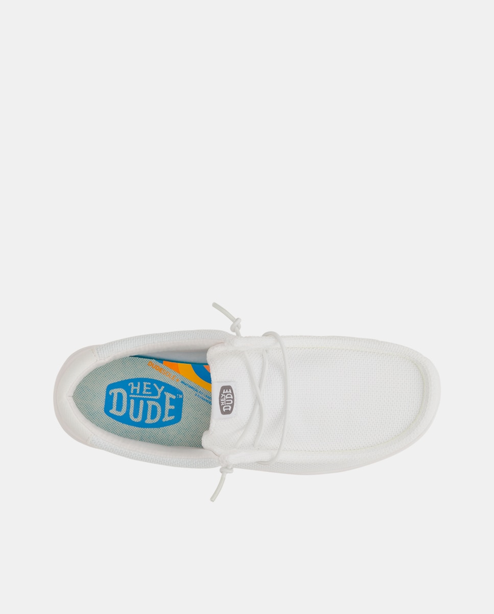 Sapatos de Cordões em Malla Repelente À Água Branco-6