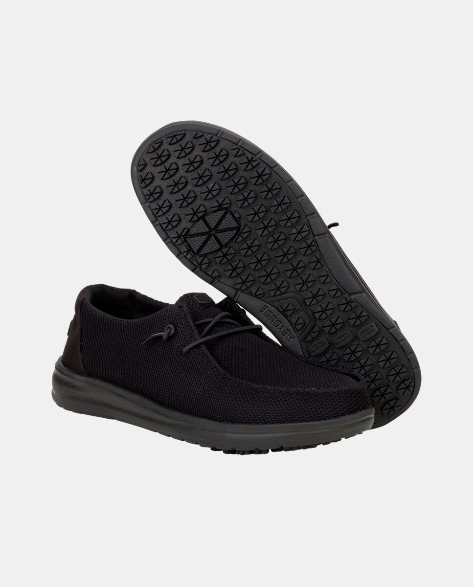 Sapatos de Cordões em Malha Repelente À Água Preto-3