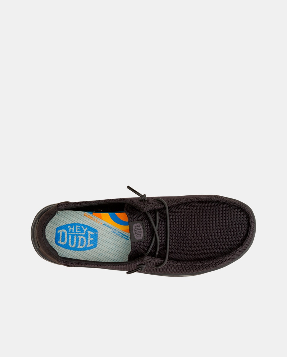 Sapatos de Cordões em Malha Repelente À Água Preto-6