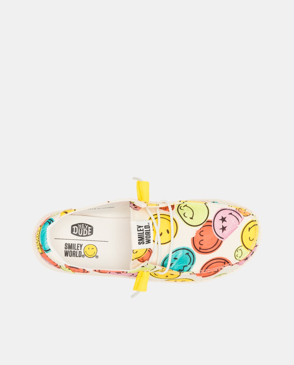 Sapatos de Cordões em Algodão Estampado Branco / Serigrafiado-6
