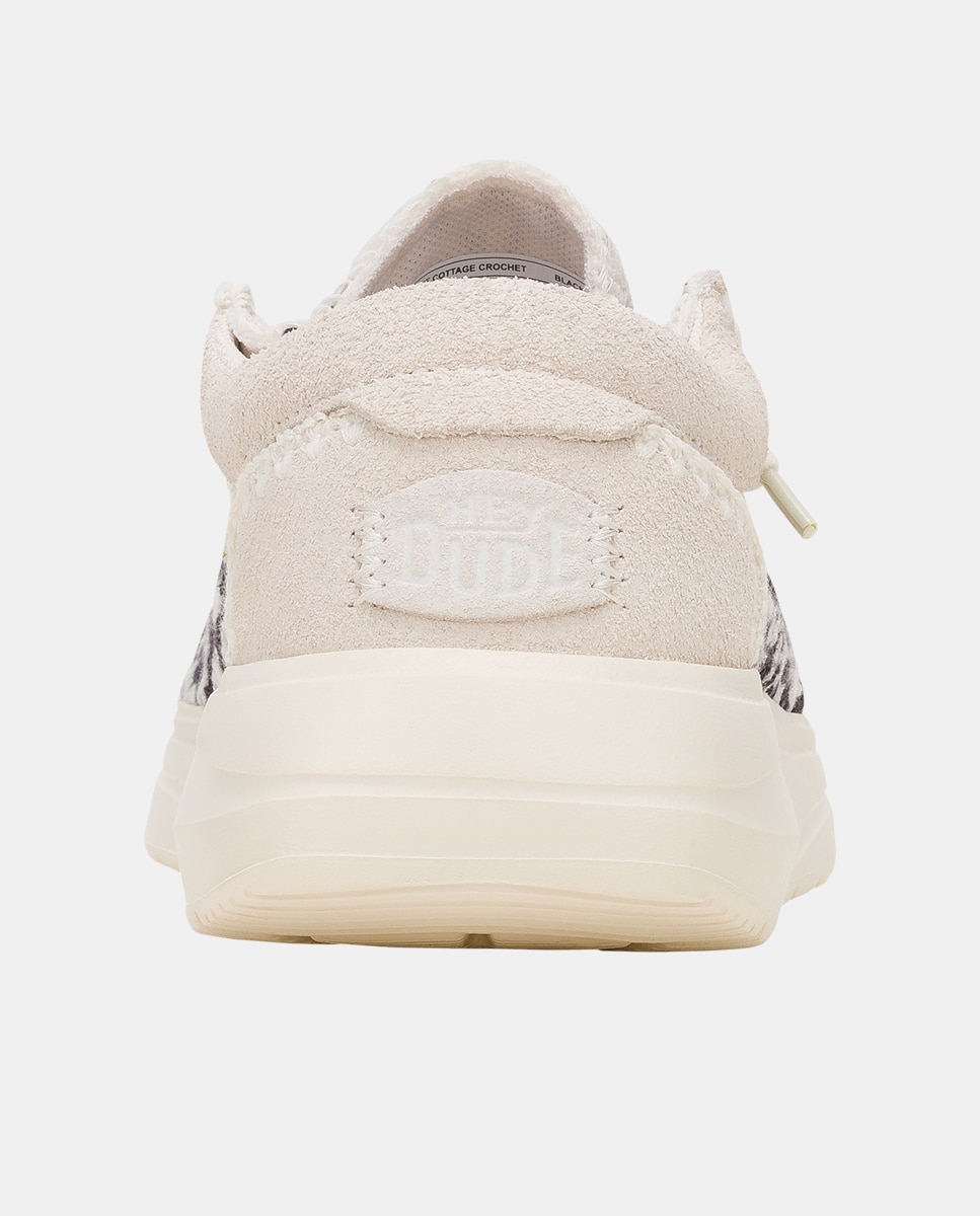 Sapatos de Cordões em Crochet e Camurça Bege-5