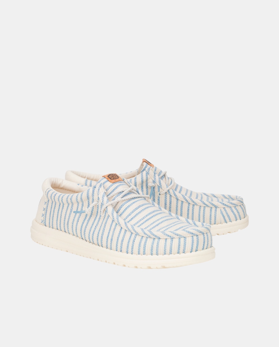 Imagem 0 de Sapatos de Cordões em Tecido com Estampado Às Riscas