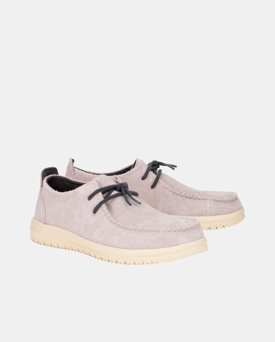 Sapatos de Cordões em Pele Bege-2