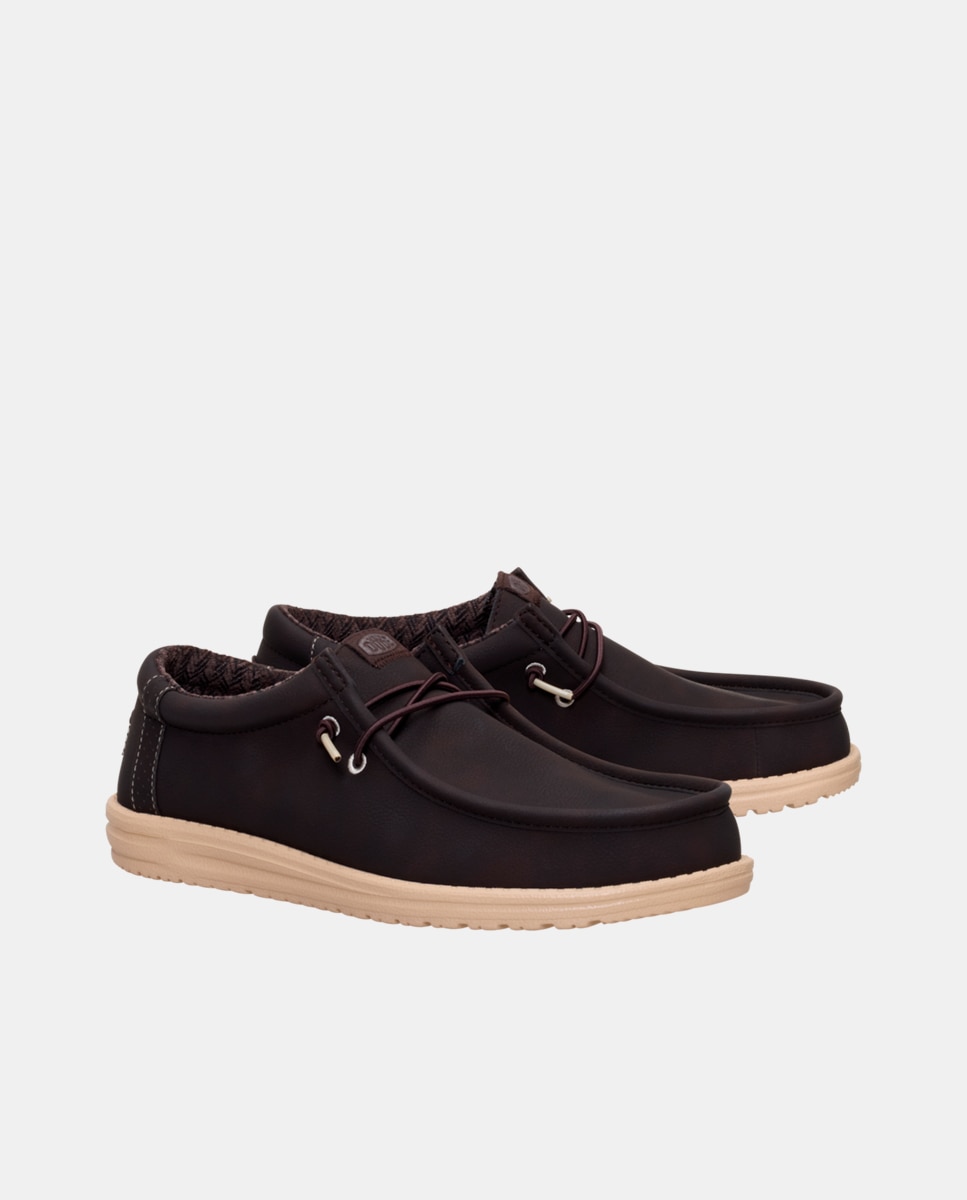 Sapatos de Cordões com Forro Estampado Castanho-escuro-2