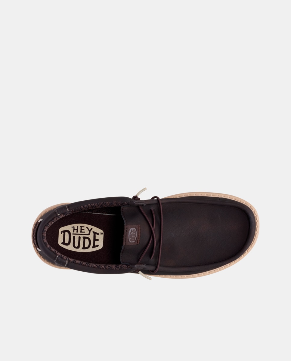 Sapatos de Cordões com Forro Estampado Castanho-escuro-6