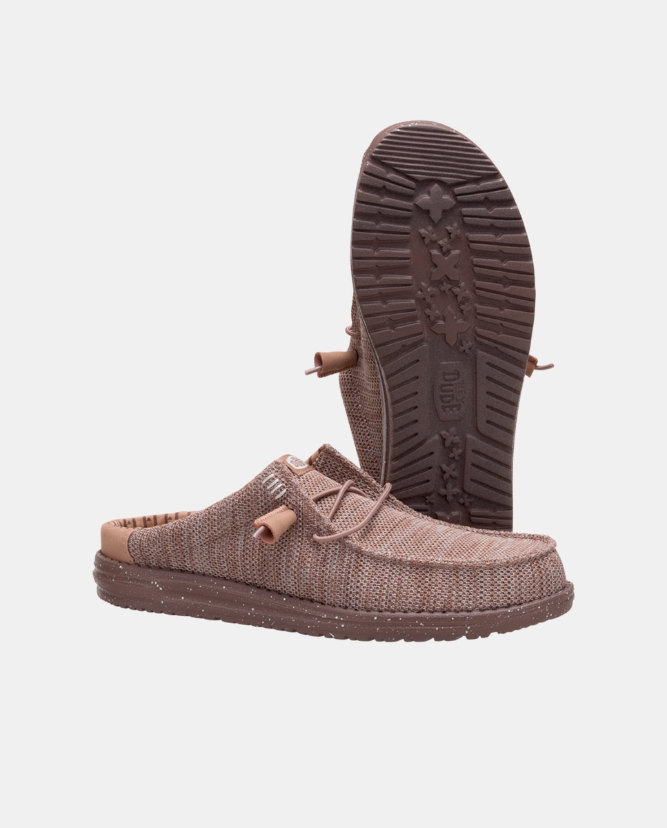 Socas em Malha Elástica Castanho-3