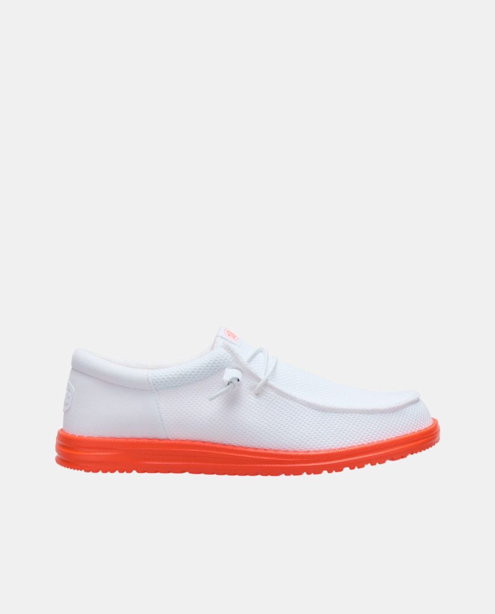 Sapatos de Cordões em Malha Branco-1