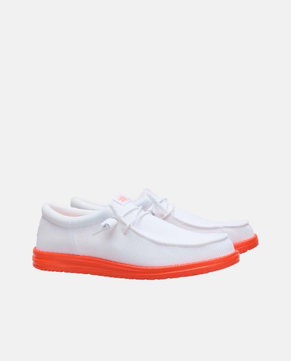 Sapatos de Cordões em Malha Branco-2