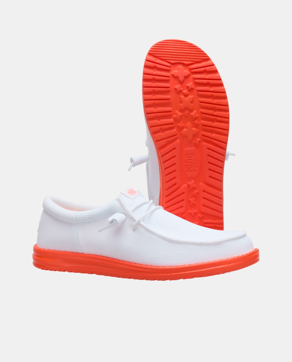 Sapatos de Cordões em Malha Branco-3