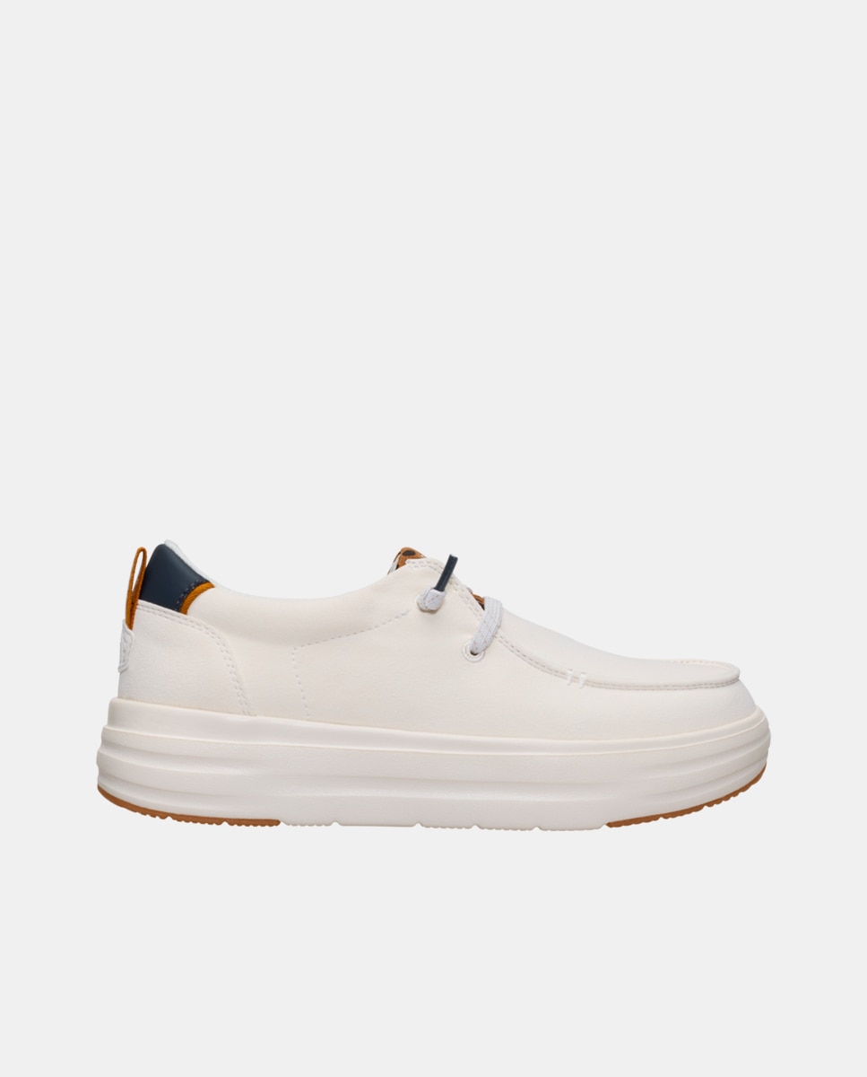Sapatos de Cordões em Tecido Branco-1