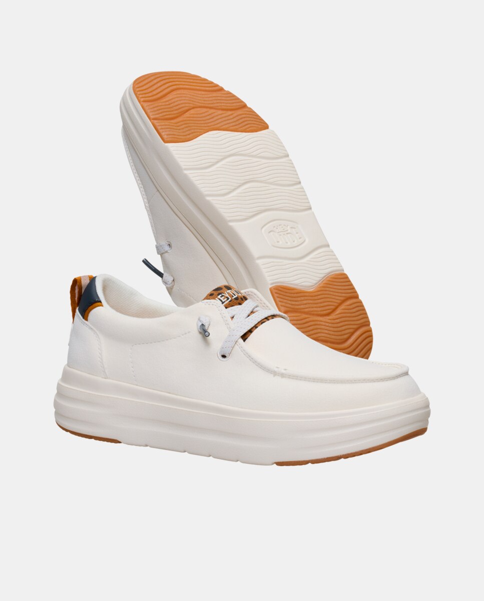 Sapatos de Cordões em Tecido Branco-3