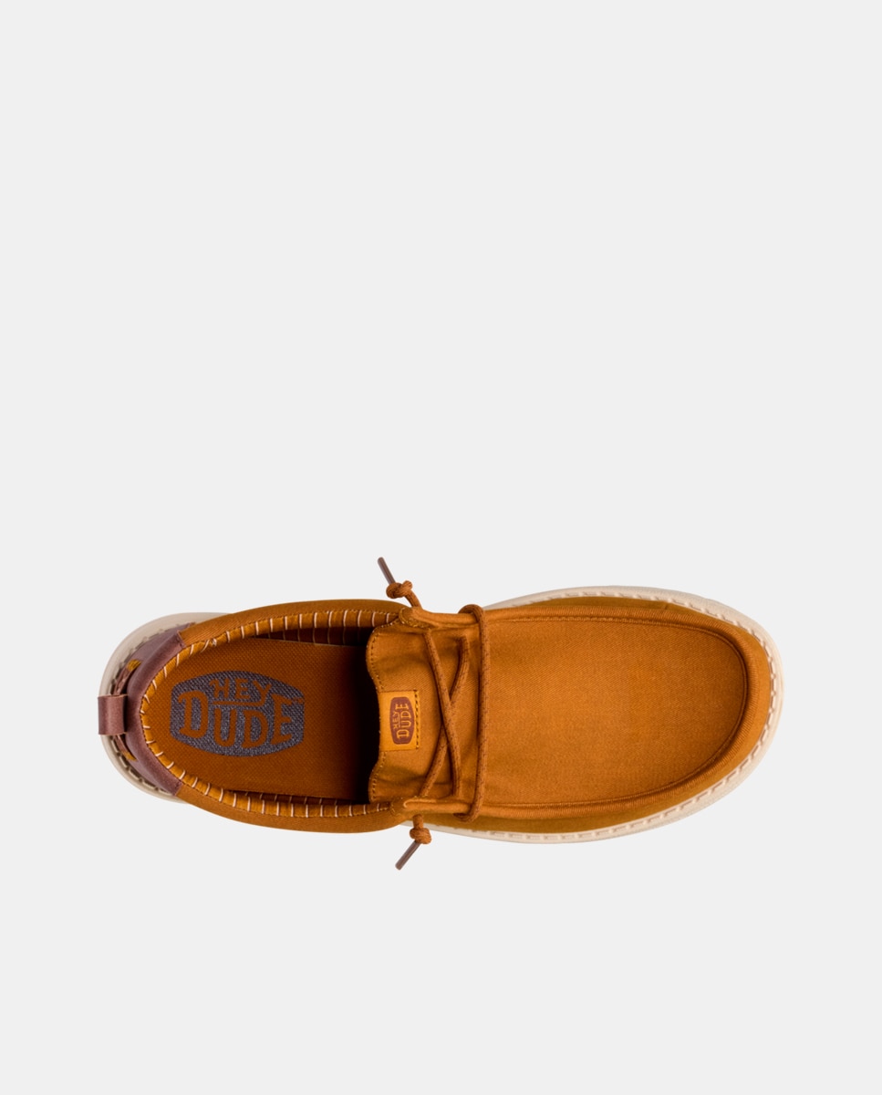 Sapatos de Cordões em Sarja Castanho-6