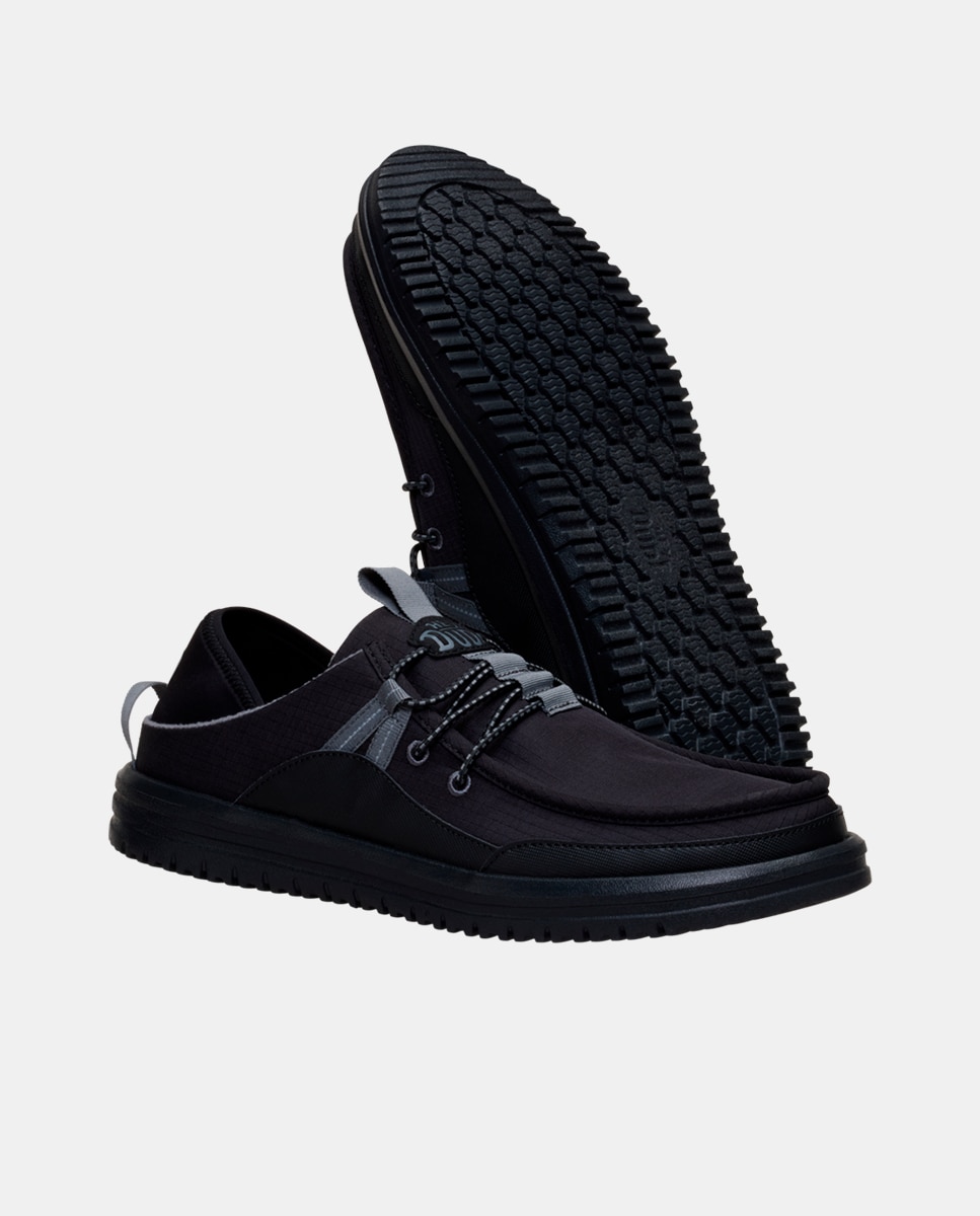 Sapatos com Atacadores em Nylon Preto-3