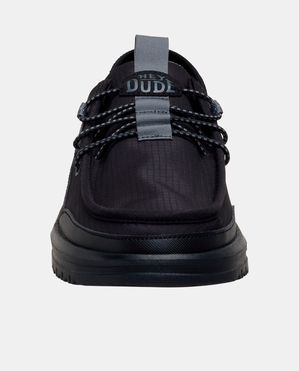 Sapatos com Atacadores em Nylon Preto-4