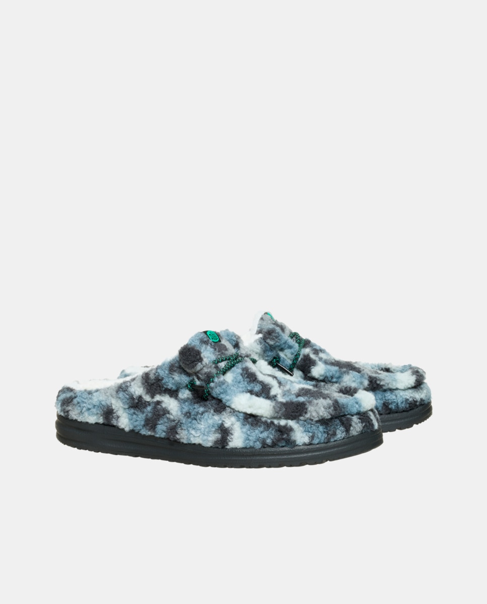 Socas de Pelo de Ovelha Azul / Cinzento-2