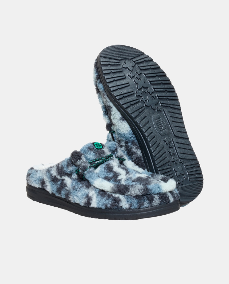 Socas de Pelo de Ovelha Azul / Cinzento-3