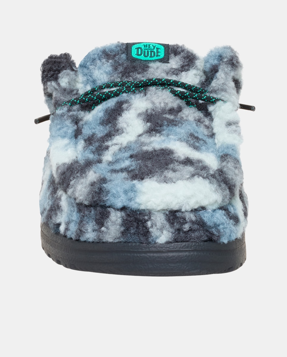 Socas de Pelo de Ovelha Azul / Cinzento-4