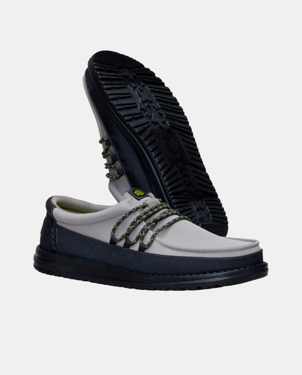 Sapatos com Atacadores em Nylon Cinzento / Azul-3