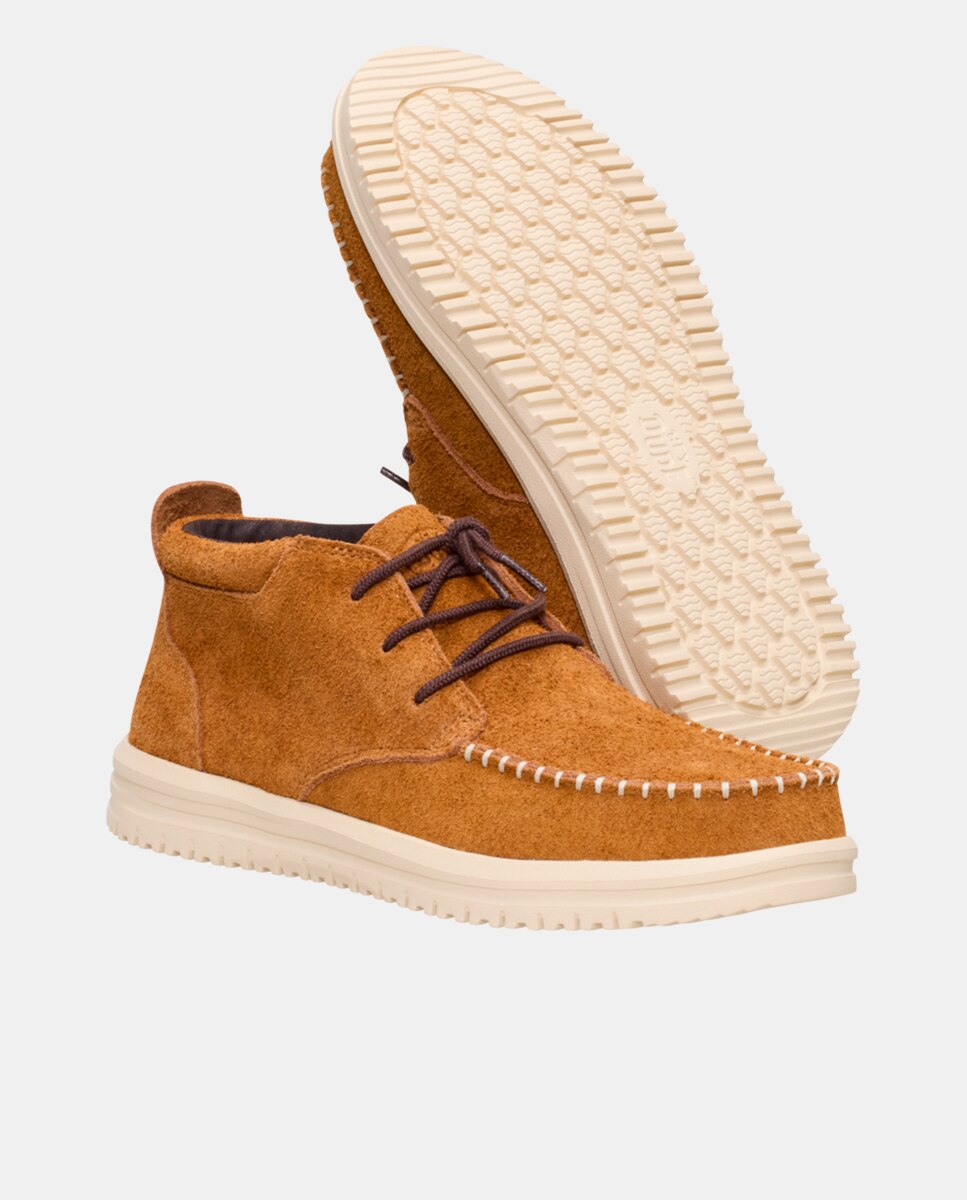 Botins de Cordões em Camurça Castanho-3