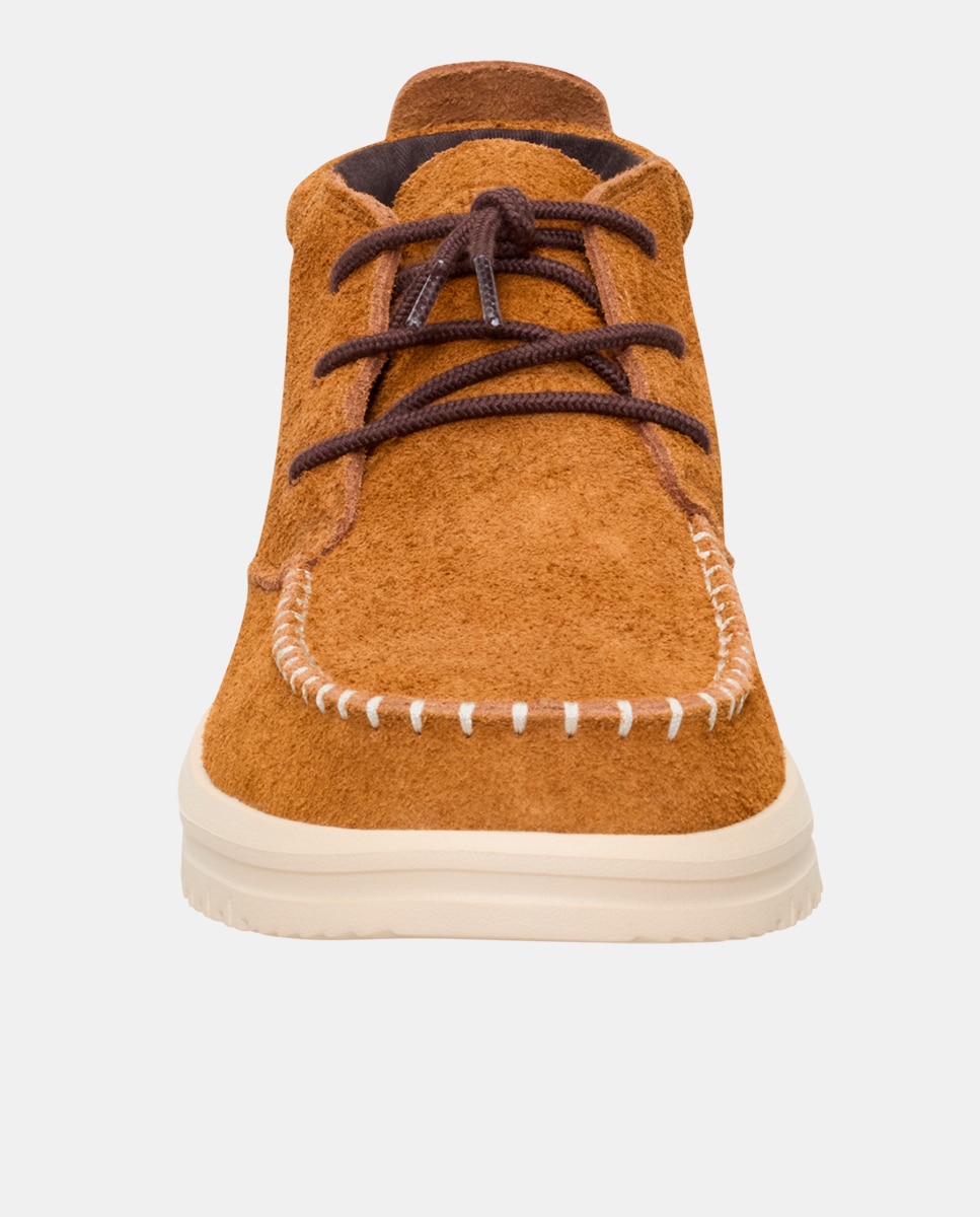 Botins de Cordões em Camurça Castanho-4