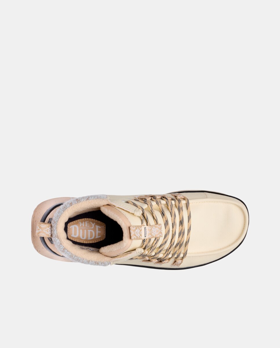 Sapatos de Cordões em Malha e Plataforma Bege-6