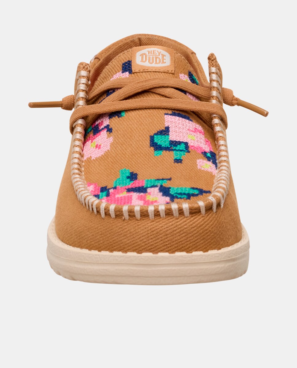 Sapatos de Cordões em Tecido Castanho-4