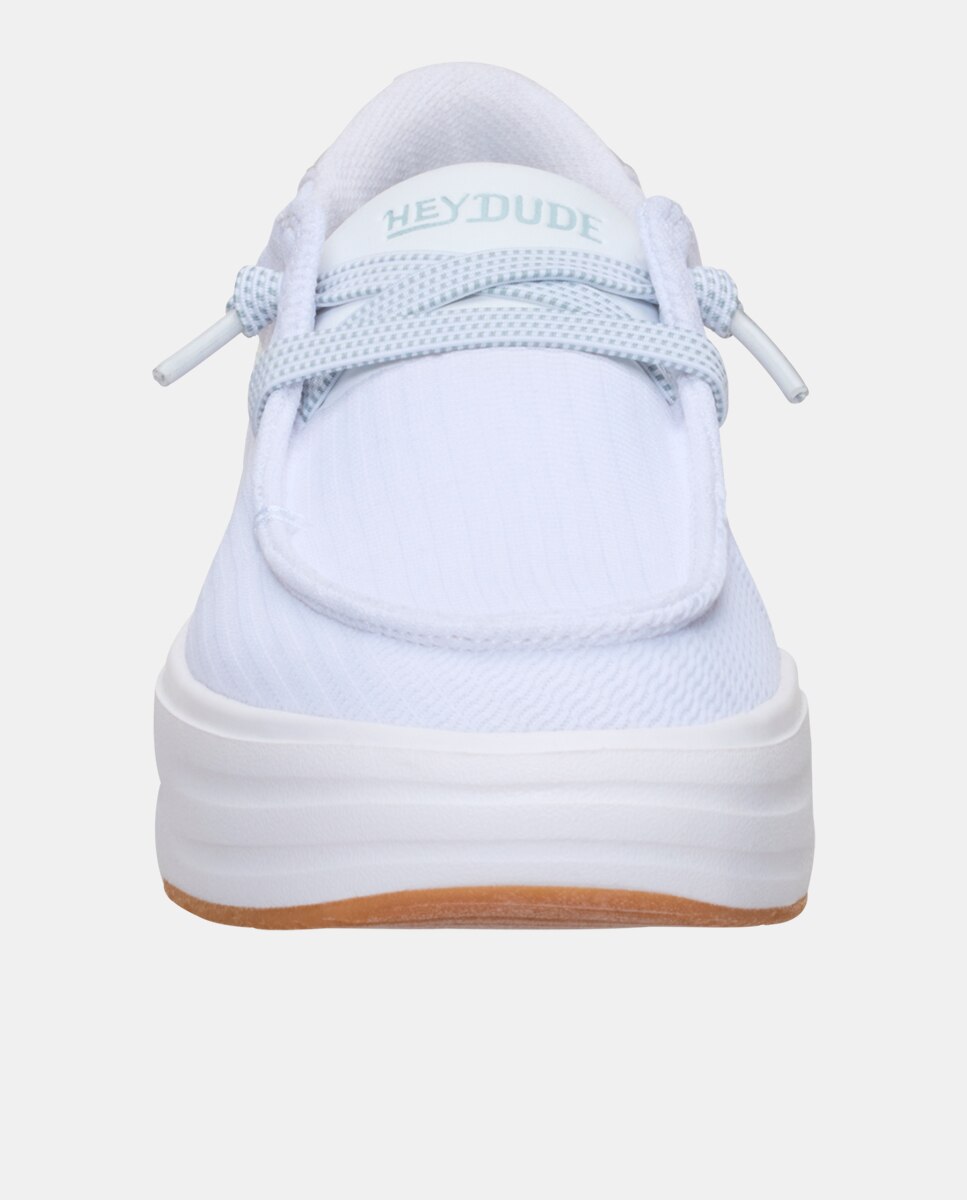 Sapatos de Cordões de Malha Branco-4