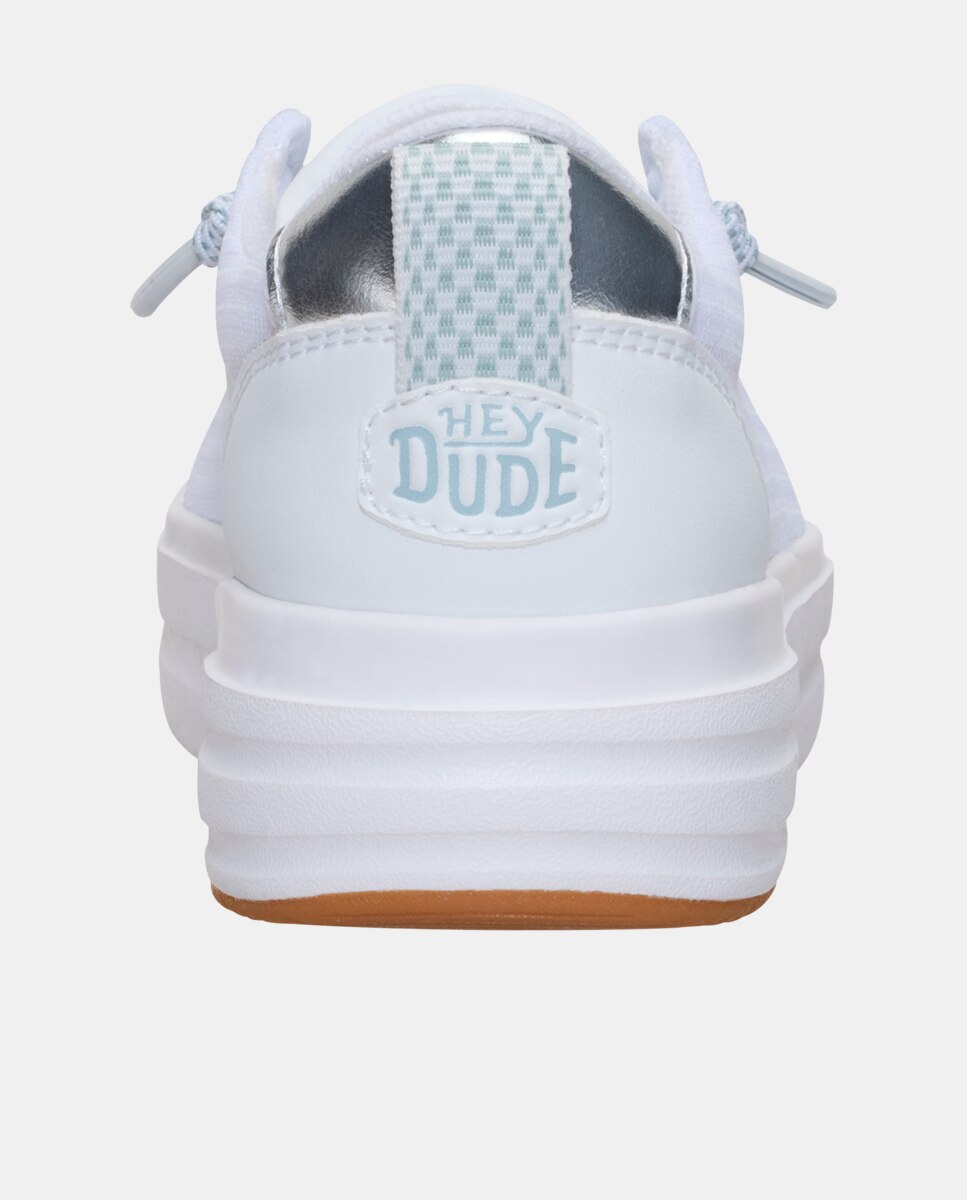 Sapatos de Cordões de Malha Branco-5