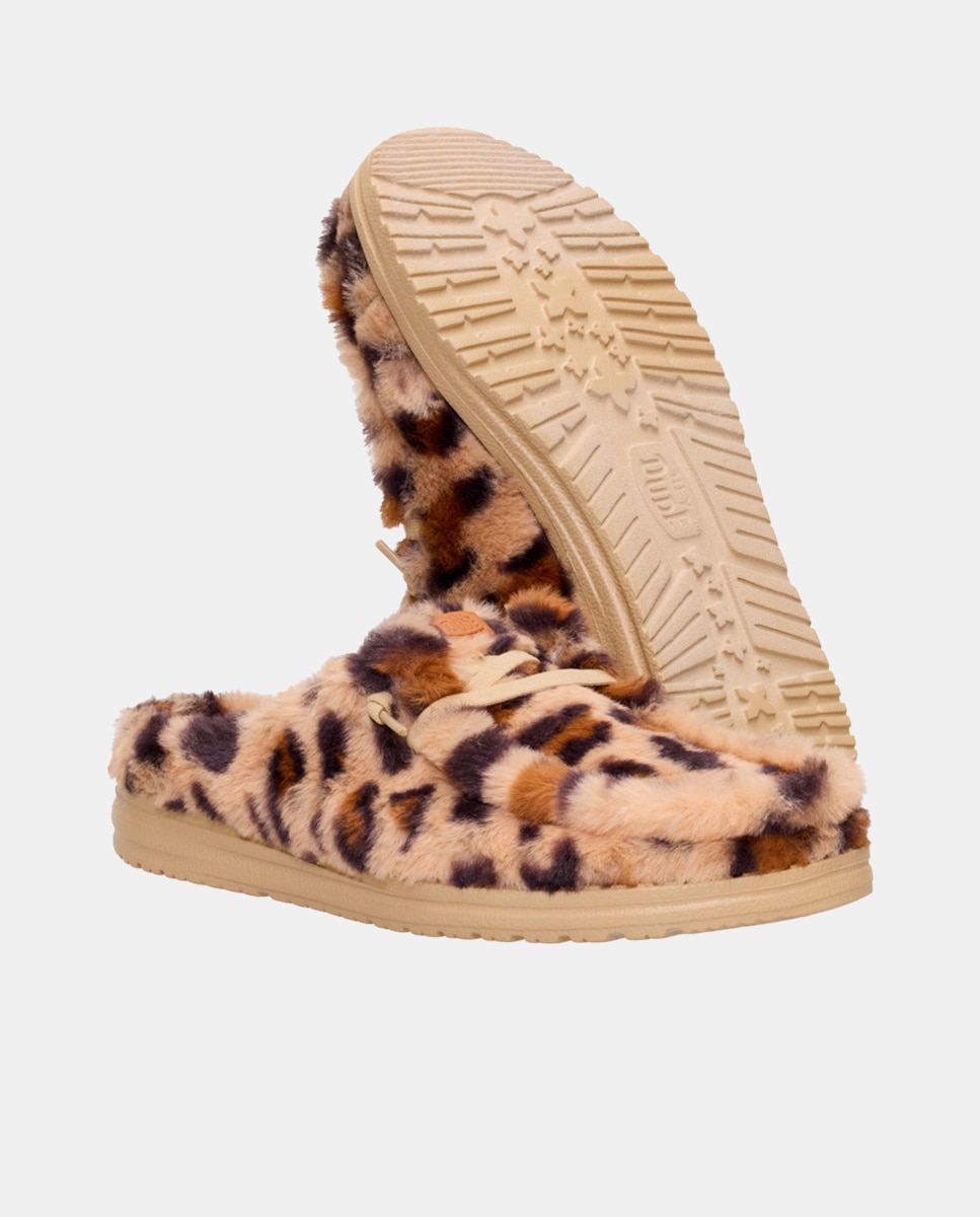 Socas com Forro de Pelo de Ovelha Castanho-3