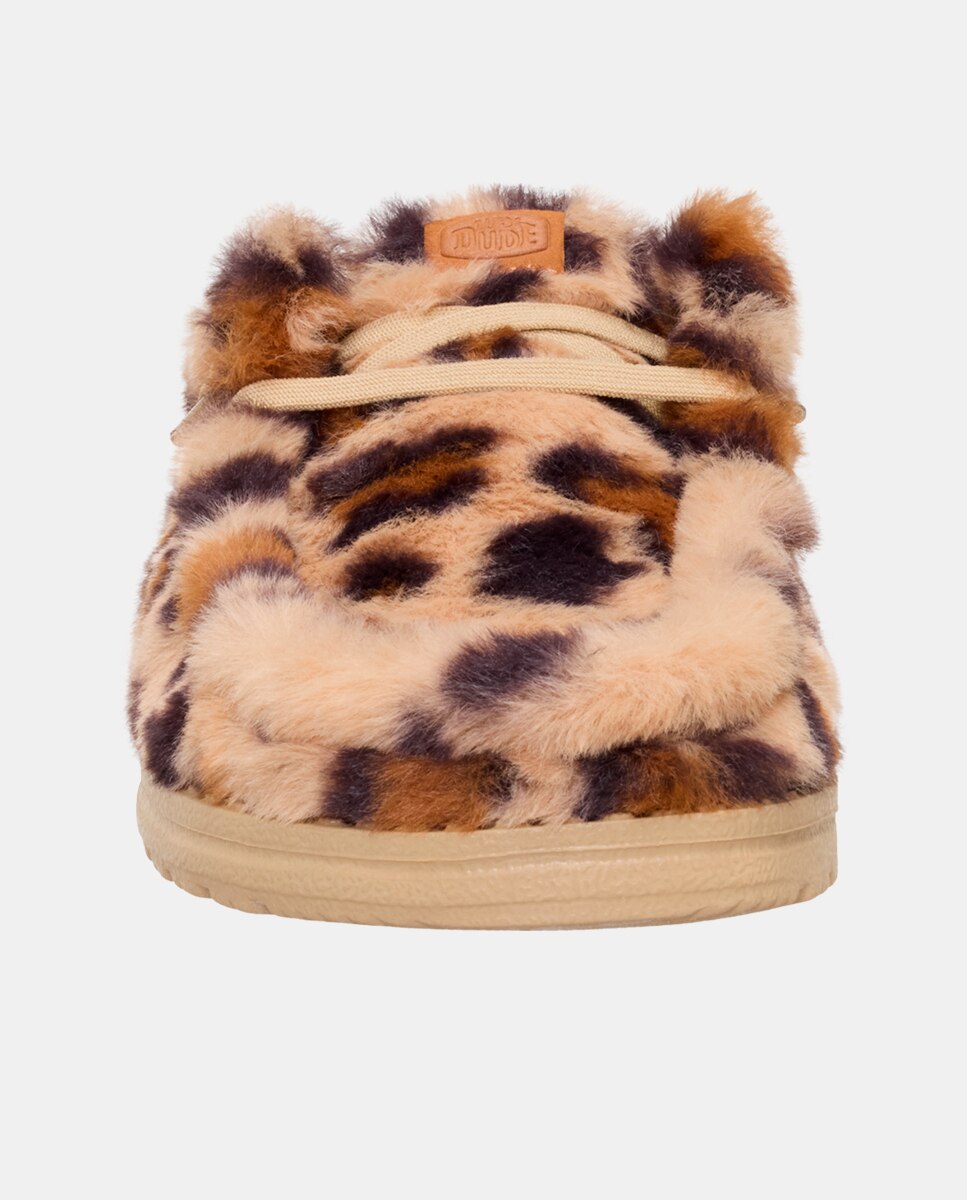 Socas com Forro de Pelo de Ovelha Castanho-4