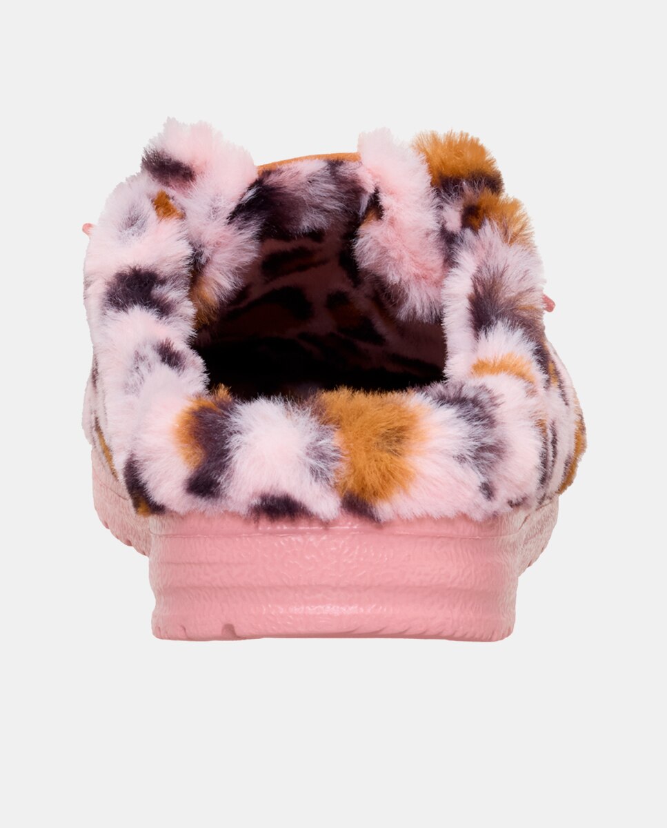 Socas com Forro de Pelo de Ovelha Rosa-5